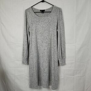 AB‎ Studio Womens Gray Round Neck Long Sleeve Pullover Sweater Dress Size Small